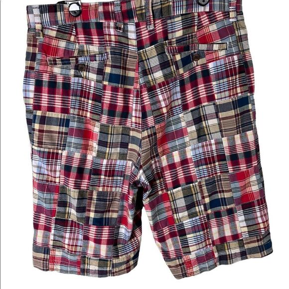 Men’s Patchwork Madras F/F Shorts by Blue Size 34 - Picture 3 of 7